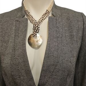 TALBOTS ABERDEEN Gray Pinstripe Blazer